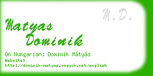 matyas dominik business card