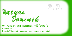 matyas dominik business card
